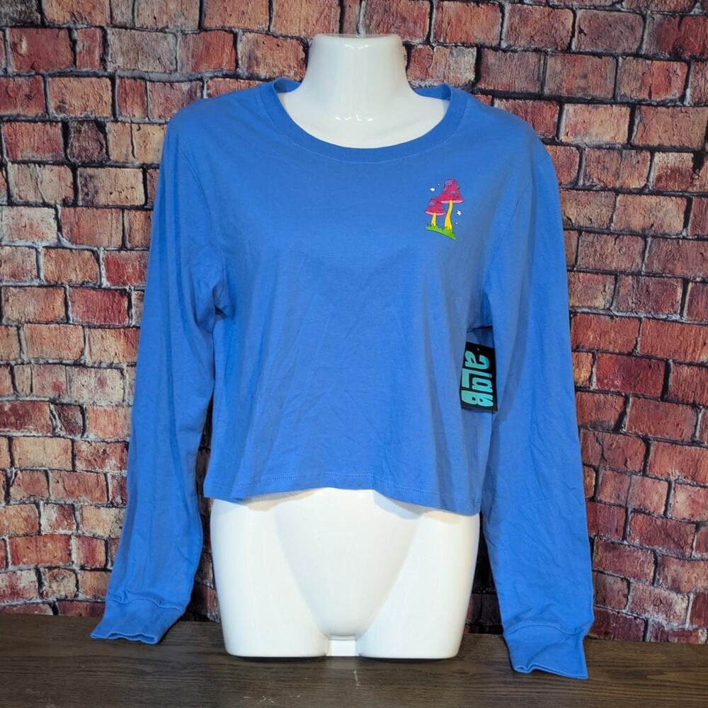 NWT Zumiez A.LAB Dita The Wizard Blue Crop Long Sleeve T-Shirt Size M - Picture 7 of 8